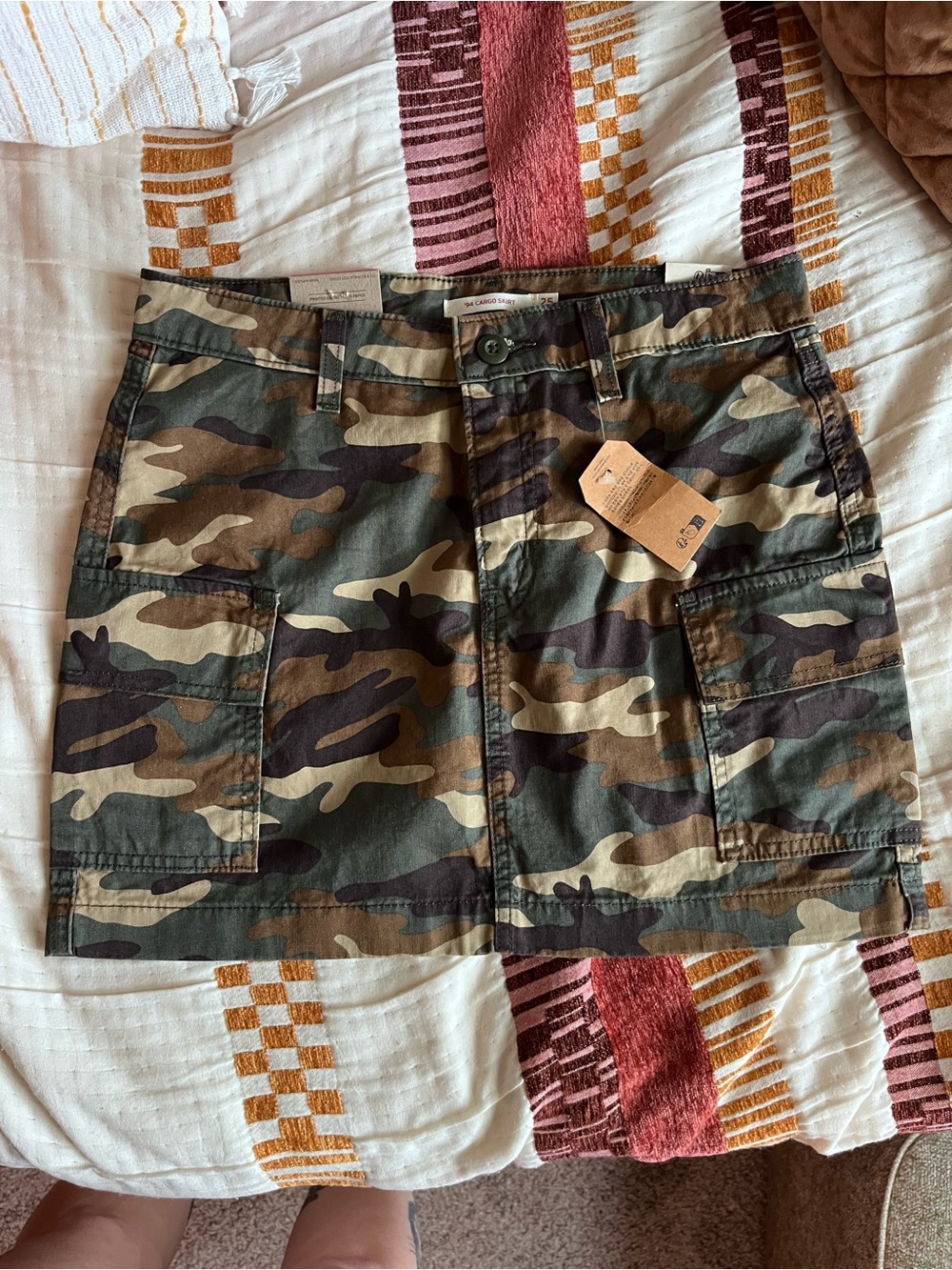 Levi's Camo Mini Skirt in Green, Brown, Black